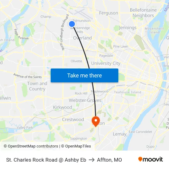 St. Charles Rock Road @ Ashby Eb to Affton, MO map
