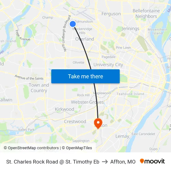 St. Charles Rock Road @ St. Timothy Eb to Affton, MO map