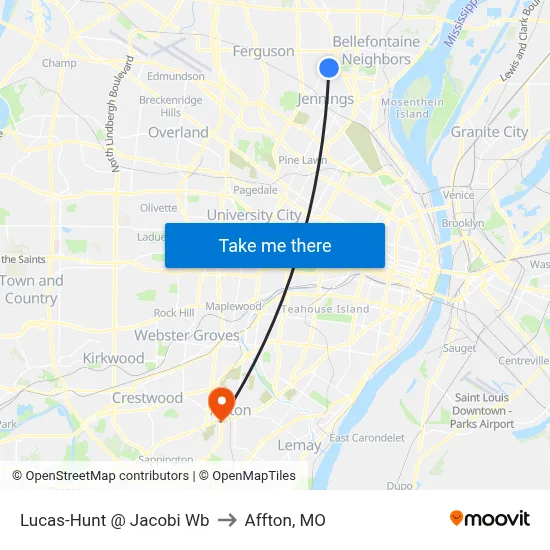 Lucas-Hunt @ Jacobi Wb to Affton, MO map