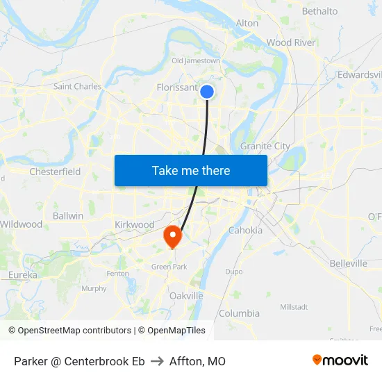 Parker @ Centerbrook Eb to Affton, MO map