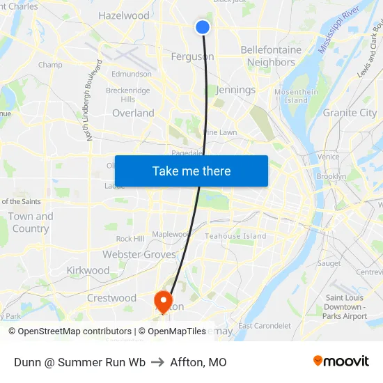 Dunn @ Summer Run Wb to Affton, MO map