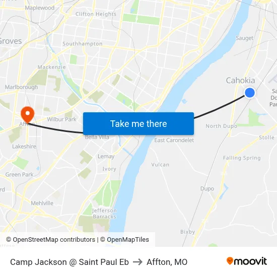 Camp Jackson @ Saint Paul Eb to Affton, MO map