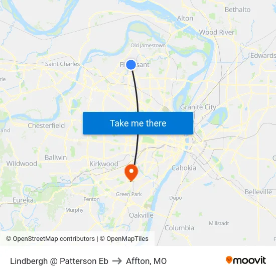 Lindbergh @ Patterson Eb to Affton, MO map