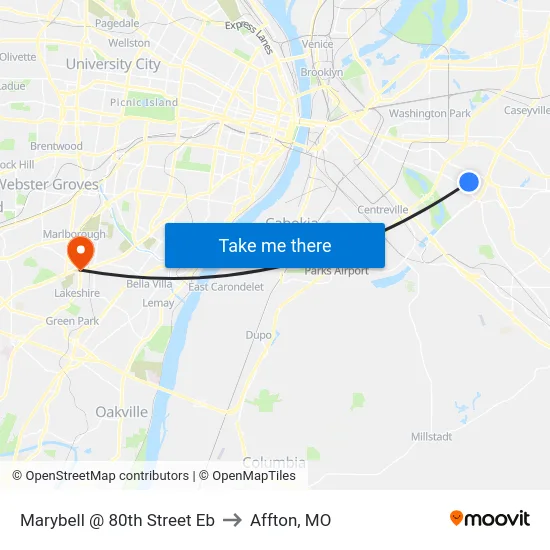 Marybell @ 80th Street Eb to Affton, MO map