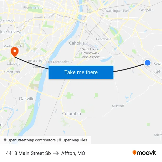 4418 Main Street Sb to Affton, MO map