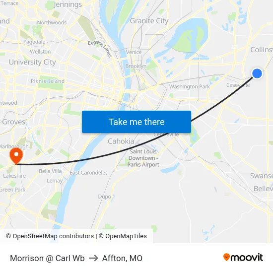 Morrison @ Carl Wb to Affton, MO map