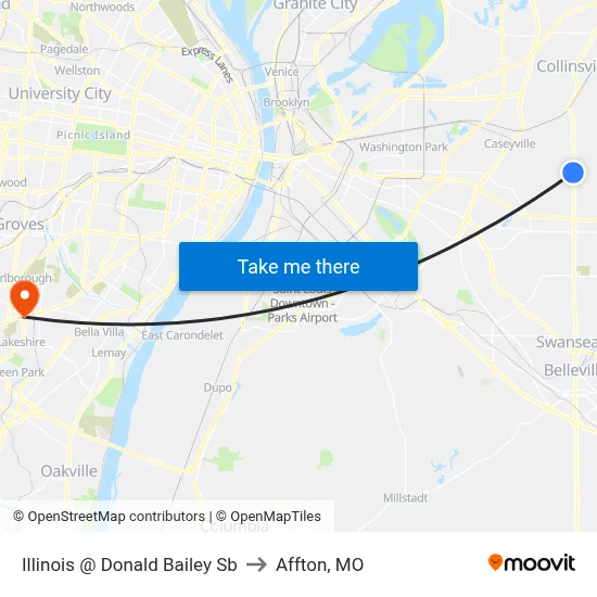 Illinois @ Donald Bailey Sb to Affton, MO map