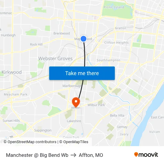 Manchester @ Big Bend Wb to Affton, MO map