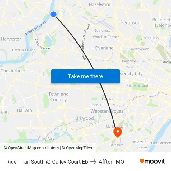 Rider Trail South @ Galley Court Eb to Affton, MO map