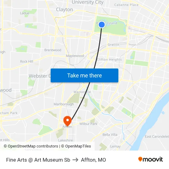 Fine Arts @ Art Museum Sb to Affton, MO map