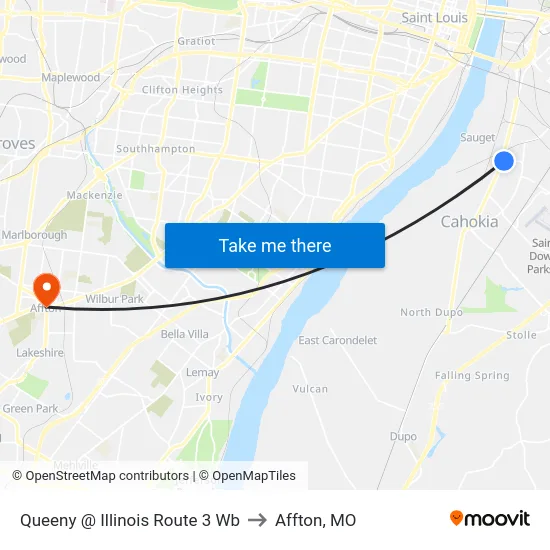 Queeny @ Illinois Route 3 Wb to Affton, MO map