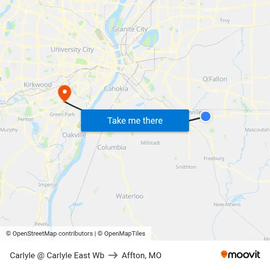 Carlyle @ Carlyle East Wb to Affton, MO map