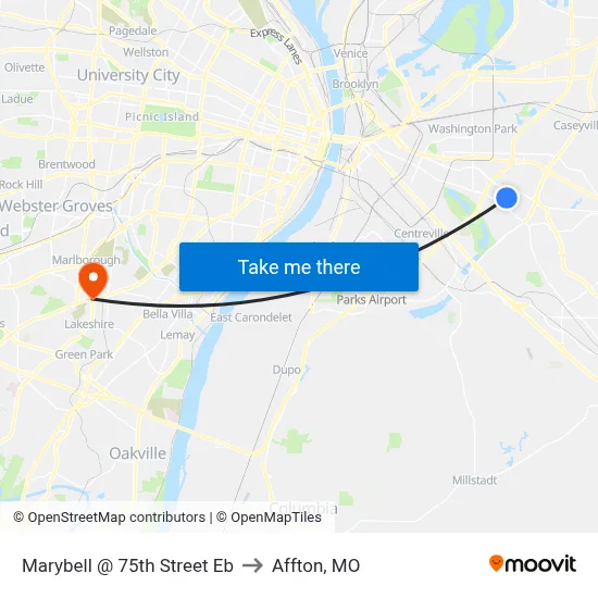 Marybell @ 75th Street Eb to Affton, MO map