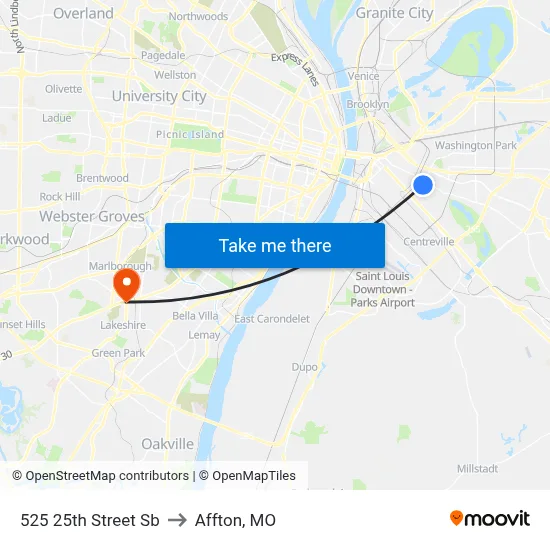 525 25th Street Sb to Affton, MO map