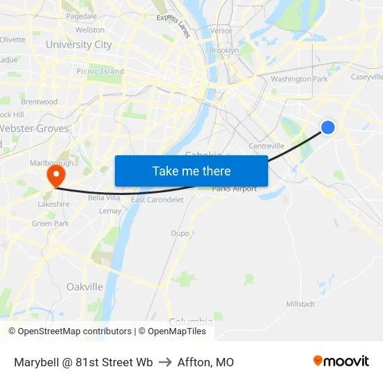 Marybell @ 81st Street Wb to Affton, MO map