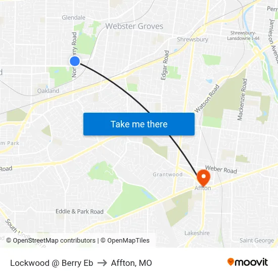 Lockwood @ Berry Eb to Affton, MO map