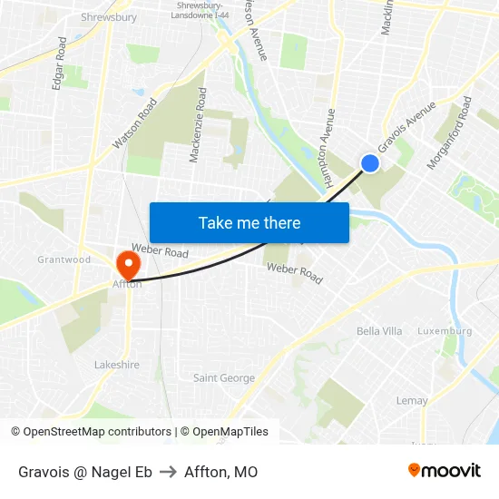 Gravois @ Nagel Eb to Affton, MO map