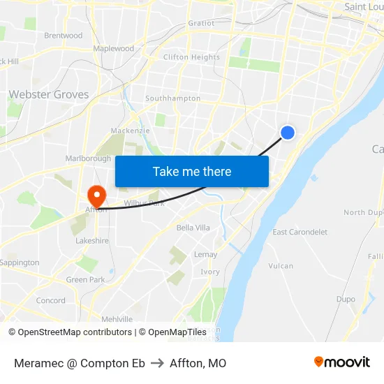 Meramec @ Compton Eb to Affton, MO map