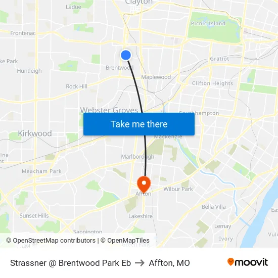 Strassner @ Brentwood Park Eb to Affton, MO map