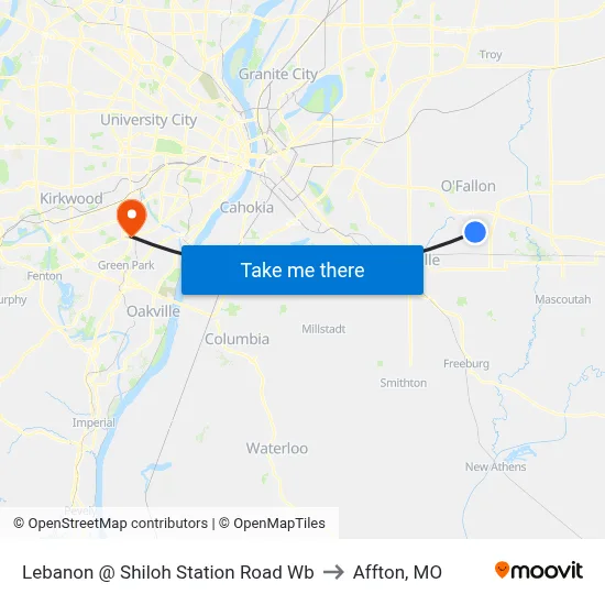 Lebanon @ Shiloh Station Road Wb to Affton, MO map