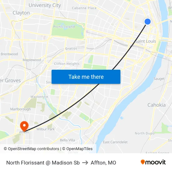 North Florissant @ Madison Sb to Affton, MO map