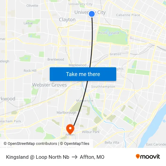 Kingsland @ Loop North Nb to Affton, MO map