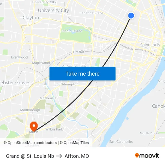 Grand @ St. Louis Nb to Affton, MO map