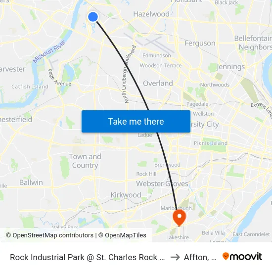 Rock Industrial Park @ St. Charles Rock Road Nb to Affton, MO map