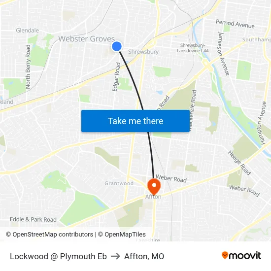Lockwood @ Plymouth Eb to Affton, MO map