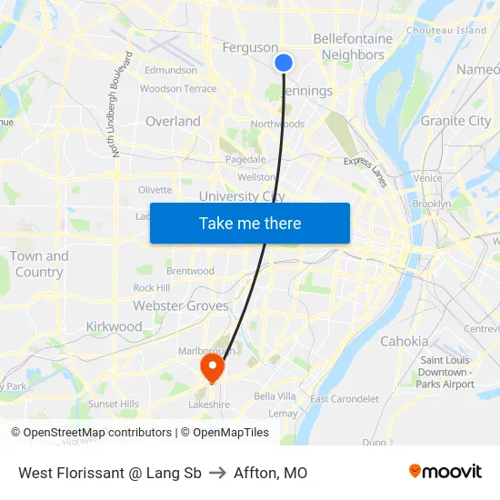 West Florissant @ Lang Sb to Affton, MO map