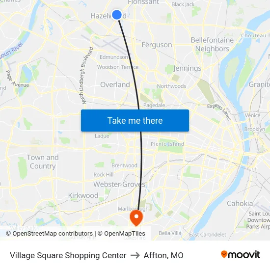 Village Square Shopping Center to Affton, MO map