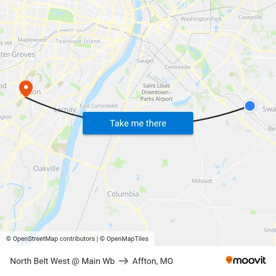 North Belt West @ Main Wb to Affton, MO map