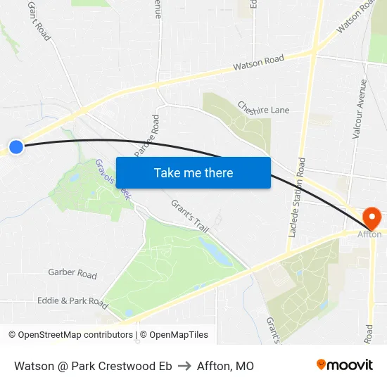Watson @ Park Crestwood Eb to Affton, MO map