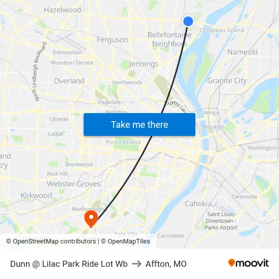 Dunn @ Lilac Park Ride Lot Wb to Affton, MO map