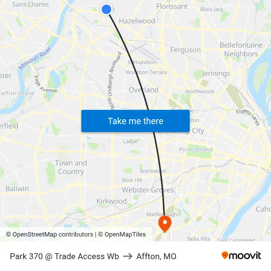 Park 370 @ Trade Access Wb to Affton, MO map
