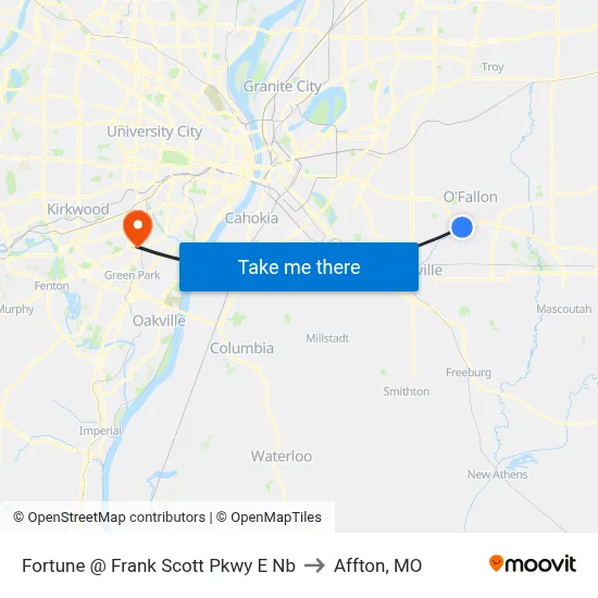 Fortune @ Frank Scott Pkwy E Nb to Affton, MO map