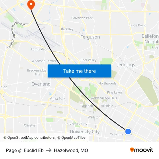Page @ Euclid Eb to Hazelwood, MO map
