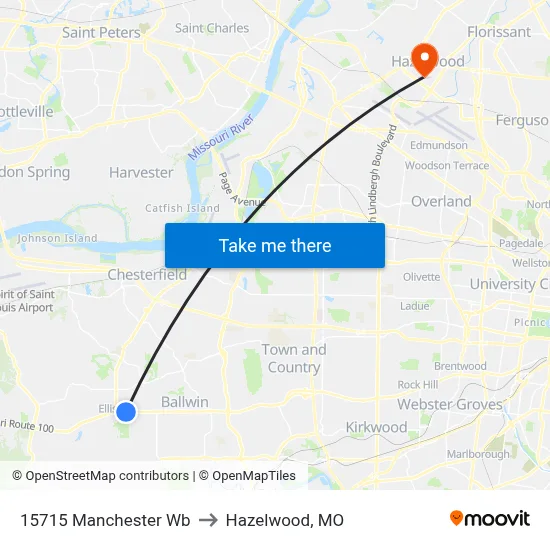 15715 Manchester Wb to Hazelwood, MO map