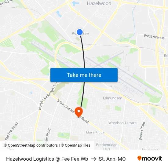 Hazelwood Logistics @ Fee Fee Wb to St. Ann, MO map