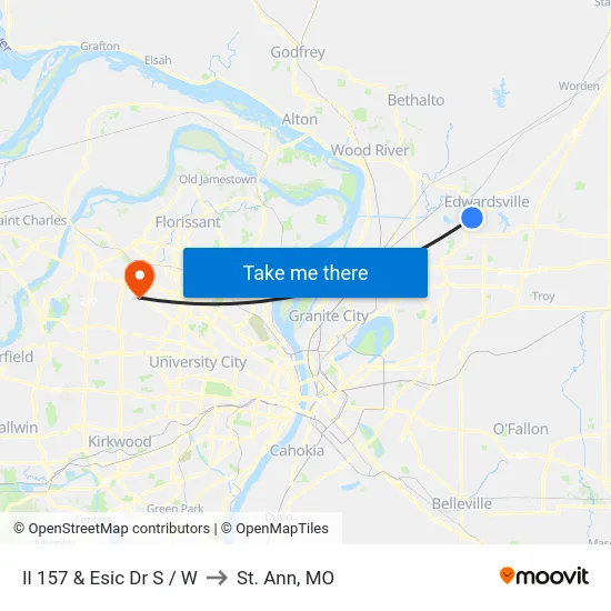 Il 157 & Esic Dr S / W to St. Ann, MO map