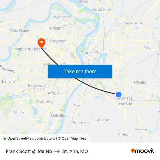 Frank Scott @ Ida Nb to St. Ann, MO map