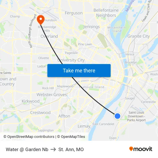Water @ Garden Nb to St. Ann, MO map