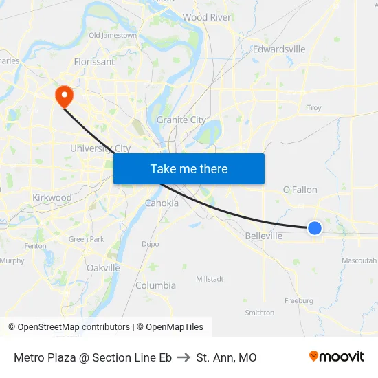 Metro Plaza @ Section Line Eb to St. Ann, MO map