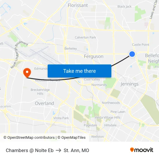 Chambers @ Nolte Eb to St. Ann, MO map