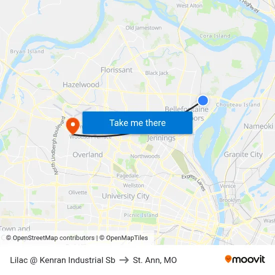 Lilac @ Kenran Industrial Sb to St. Ann, MO map