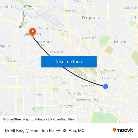 Dr Ml King @ Hamilton Eb to St. Ann, MO map