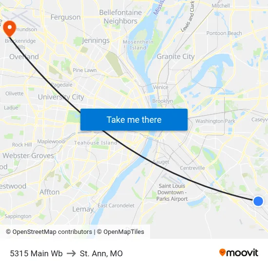 5315 Main Wb to St. Ann, MO map