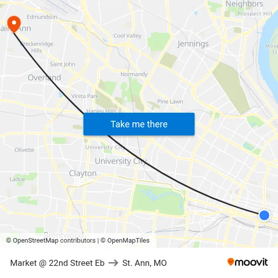 Market @ 22nd Street Eb to St. Ann, MO map