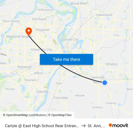 Carlyle @ East High School Rear Entrance Wb to St. Ann, MO map
