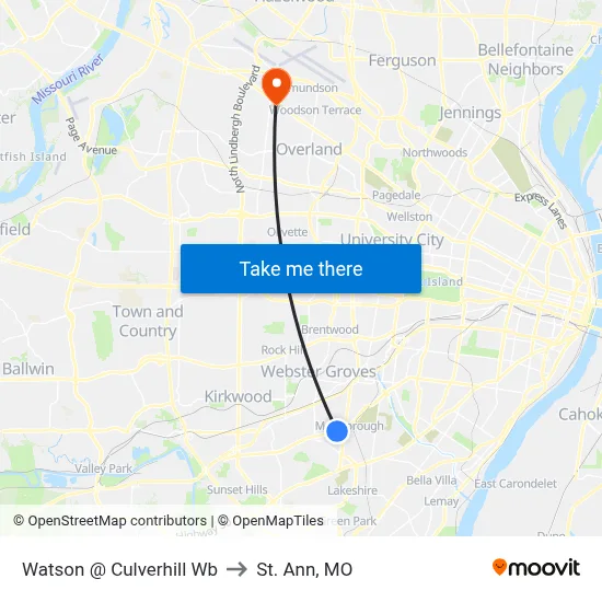 Watson @ Culverhill Wb to St. Ann, MO map